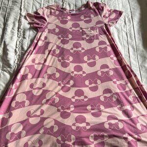 LuLaRoe Sz Medium CARLY Dress Disney Pink Minnie